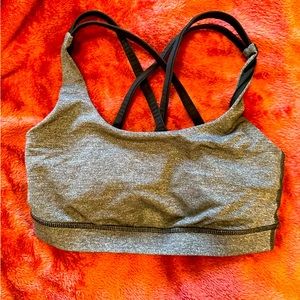 LULULEMON ENERGY BRA GRAY AND BLACK SIZE 4